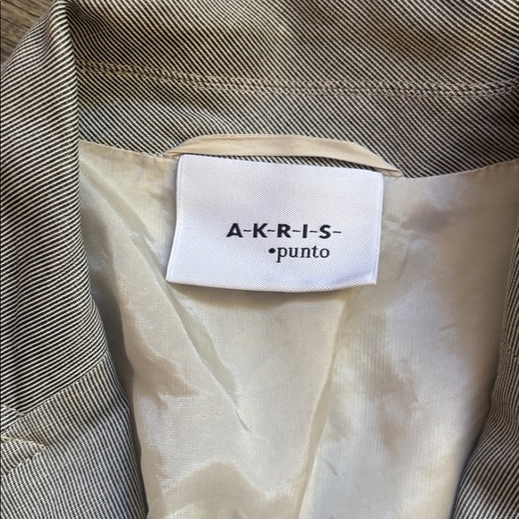 Akris Punto | Black and White Striped Cotton Blend Jacquard Blazer Size 6 - Picture 6 of 16